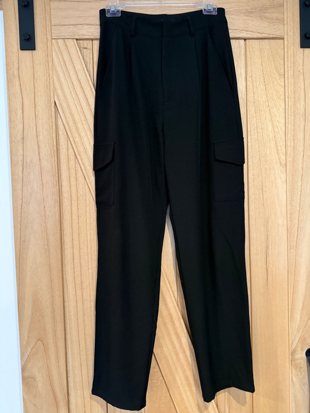 Black Cargo Trousers - Classic Straight Fit